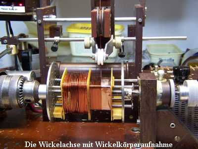 Die Wickelachse mit Wickelk�rperaufnahme